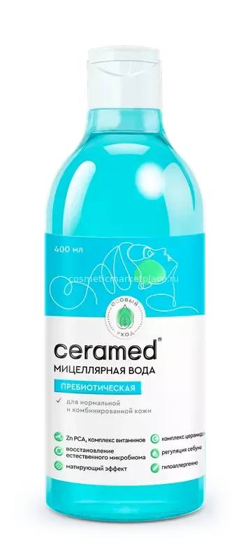 Акция -20% !!! Церамед Вода мицеллярная пребиотическая (400мл).6 /99090