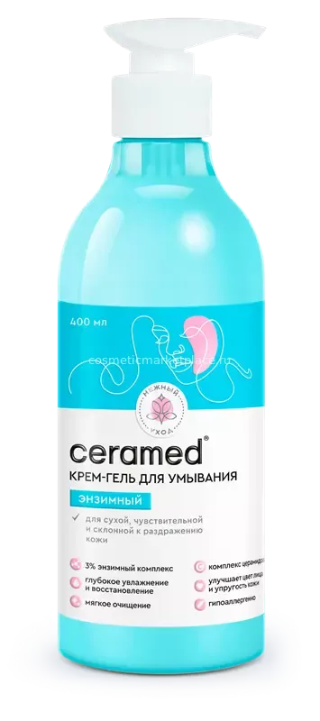 Акция -20% !!! Церамед Крем-гель для умывания энзимный (400 мл).6 /арт-99069/