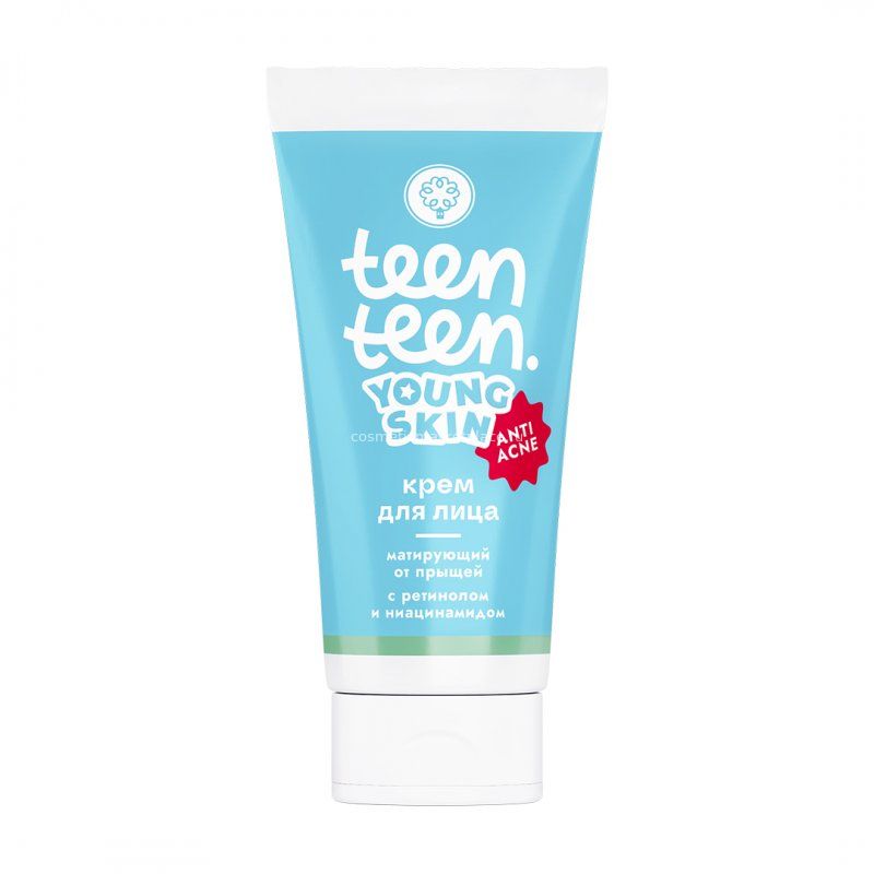 Крем для юной кожи Матирующий от Прыщей с Ретинолом и ниацинамидом Teen Teen